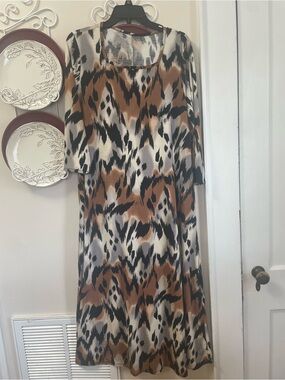 Women’s Brown & Black Animal-Print Maxi Dress